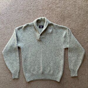 Aspetuck Trading Sweater Mens Large Cowl Neck Wool Blend Pullover Grey